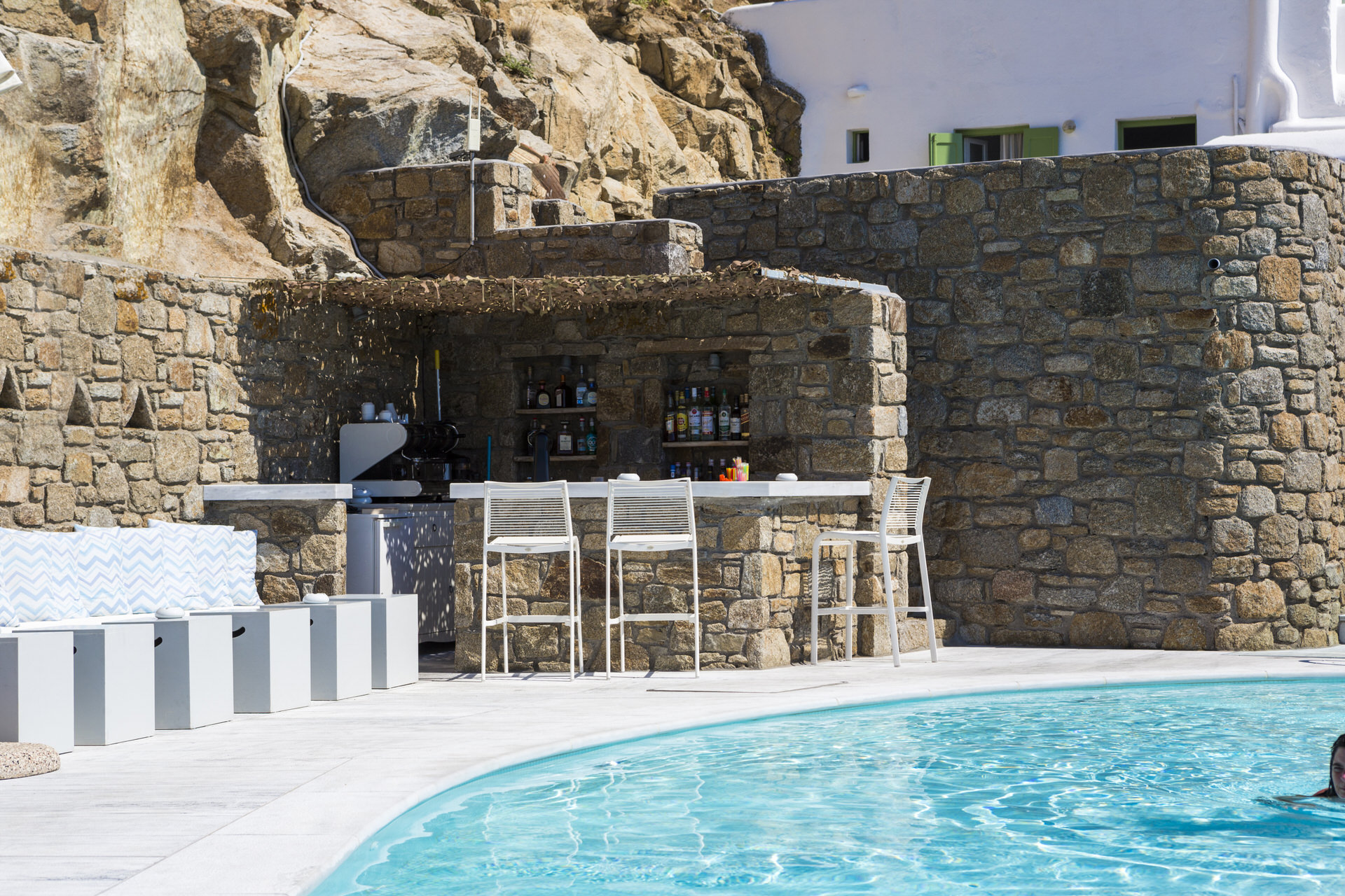 Hotel pool and sea